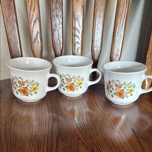 Corelle White and Orange Drinkware Set of 3